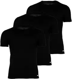 Herren T-Shirt, 3er Pack - RANDAL, Unterhemd, Rundhals, kurzarm, Baumwolle Schwarz S