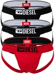 Diesel Herren Jockstrap 3 Pack UMBR-JOCKYTRHEEPACK Schwarz/Rot