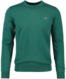 Herren Pullover - CLASSIC COTTON C-NECK, Strickpullover, Rundhals, Baumwolle Grn (Woody) 4XL