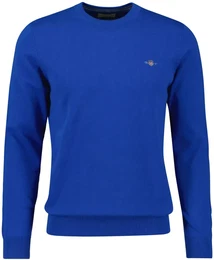 Herren Pullover - CLASSIC COTTON C-NECK, Strickpullover, Rundhals, Baumwolle Blau (Lapis) 5XL