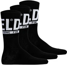 Unisex Socken, 3er Pack - SKM-RAY Threepack, Rippbndchen, Logo, uni Schwarz 35-38