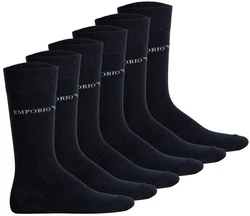 Emporio Armani Herren Socken 6er Pack CASUAL COTTON Kurzsocken Schwarz