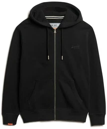Herren Sweatjacke - Essential Logo Zip Hoodie, Kapuze, einfarbig Schwarz M
