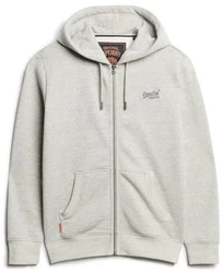 Superdry Sweatjacke Essential Logo Zip Hoodie Grau