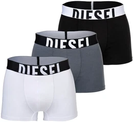 Herren Boxershorts, 3er Pack - DAMIEN-D-POP, Trunks, Cotton Stretch Schwarz/Grau/Wei XL