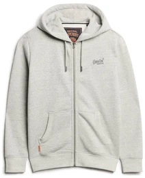 Herren Sweatjacke - Essential Logo Zip Hoodie, Kapuze, einfarbig Grau S