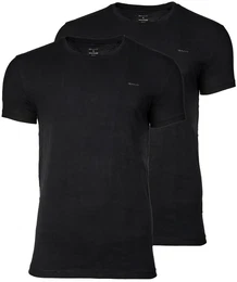 Herren T-Shirt, 2er Pack - C-NECK T-SHIRT 2-PACK, Rundhals, kurzarm, Cotton Schwarz M