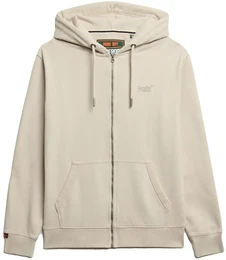 Herren Sweatjacke - Essential Logo Zip Hoodie, Kapuze, einfarbig Beige L