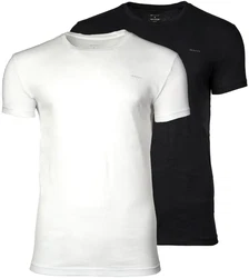Gant T-Shirt C-NECK T-SHIRT 2-PACK Schwarz/Weiß