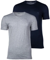 EMPORIO ARMANI Herren T-Shirt Crew Neck Rundhals Vorteilspack Blau/Dunkelblau/Hellblau/Grau