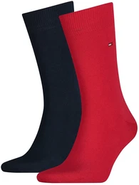 Herren Socken, 2er Pack - Classic, Strmpfe, einfarbig Rot 43-46