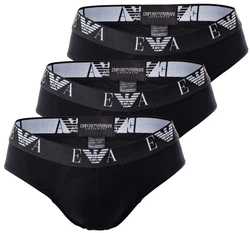 EMPORIO ARMANI Herren Slips Vorteilspack - Briefs, Unterwäsche, Stretch Cotton schwarz