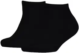 Kinder Sneaker Socken, 2er Pack - Teen, TH, Baumwolle, Uni, 23-42 Schwarz 39-42