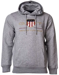 GANT Herren Hoodie - Archive Shield Kapuzen-Pullover Grau