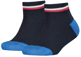 Kinder Quarter-Socken, 2er Pack - ICONIC SPORTS, Frottee-Sohle Dunkelblau 35-38