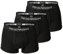 Herren Boxer Shorts 3er Pack - Mens Knit Trunk, Pure Cotton, uni Schwarz S