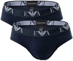 Emporio Armani Herren Slips Stretch Cotton Briefs 2er Pack Marine
