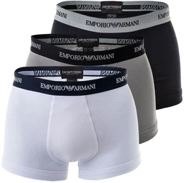 Herren Boxershorts - Cotton Stretch Trunk, 3er Pack Wei/Schwarz/Grau XL