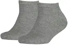 Kinder Sneaker Socken, 2er Pack - Teen, TH, Baumwolle, Uni, 23-42 Grau 23-26