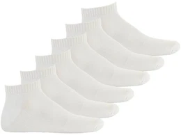 Herren Socken 6er Pack - Quarter, einfarbig, Logo Wei 39-46