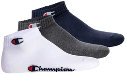 Unisex Socken, 3 Paar - Quarter Socken Basic Blau/Wei/Grau EU 35-38