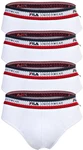 FILA Herren Slip 4er Pack Logobund Cotton Stretch Wei