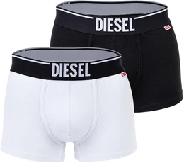 Herren Boxershorts, 2er Pack - UMBX-DAMIENTWOPACK, Trunks, Cotton Stretch Schwarz/Wei 2XL