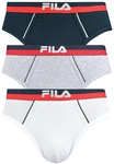 FILA Herren Slip Briefs Logobund Urban Cotton Stretch Marine/Grau/Weiß
