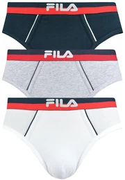 Herren Slip, 3er Pack - Briefs, Logobund, Urban, Cotton Stretch, einfarbig Marine/Grau/Wei S