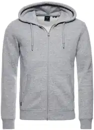 Herren Kapuzenjacke - VINTAGE LOGO EMB ZIPHOOD, Sweatjacke Grau M