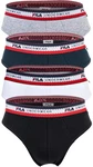 FILA Herren Slip 4er Pack Logobund Cotton Stretch Schwarz/Wei/Blau/Grau