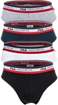 FILA Herren Slip Multipack - Briefs Logobund Cotton Stretch Schwarz/Wei/Blau/Grau