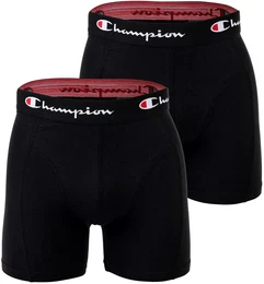 Herren Boxershorts, 2er Pack - Baumwolle, Logobund, einfarbig Schwarz 2XL
