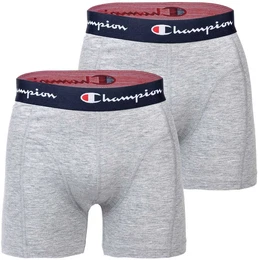 Herren Boxershorts, 2er Pack - Baumwolle, Logobund, einfarbig Hellgrau meliert M