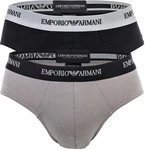Emporio Armani Herren Slips 2er Pack Briefs Unterwäsche Schwarz/Grau