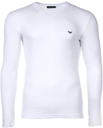 Herren Langarm-Shirt - Longsleeve, Rundhals, Slim Fit, Stretch Cotton Wei L
