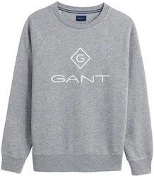 GANT Herren Sweatshirt - Lock Up C-Neck Sweat, Sweater Grau