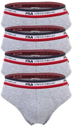 Herren Slip, 4er Pack - Briefs, Logobund, Cotton Stretch, einfarbig Grau XL
