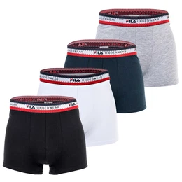 Herren Boxer Shorts, 4er Pack - Logobund, Cotton Stretch, einfarbig Schwarz/Wei/Grau/Blau 2XL