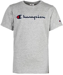 Kinder Unisex T-Shirt - Crewneck, Rundhals, Cotton, groes Logo, einfarbig Grau XS
