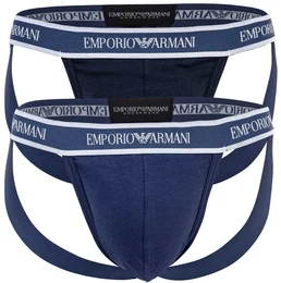 Herren Jockstrap, 2er Pack - Jocks, Tanga Slip, Stretch Cotton Blau XL