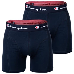 Herren Boxershorts, 2er Pack - Baumwolle, Logobund, einfarbig Marine M