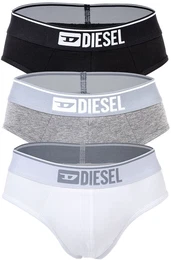 Herren Slips, 3er Pack - UMBR-ANDRETHREEPACK, Briefs, Cotton Stretch, einfarbig Schwarz/Grau/Wei 2XL