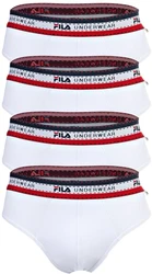 FILA Herren Slip Multipack Briefs Logobund Wei