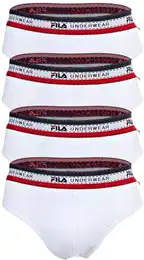 Herren Slip, 4er Pack - Briefs, Logobund, Cotton Stretch, einfarbig Wei M