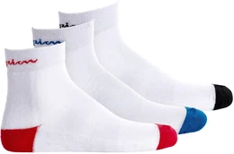 Unisex Socken, 3 Paar - Crew Socken, Logo, Streifen Wei EU 39-42