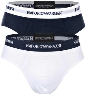 Emporio Armani Herren Slips 2er Pack Briefs Unterwäsche Wei/Marine