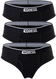 Damen Slips, 3er Pack - UFPN OXYS-Threepack, Panties, Cotton Stretch, einfarbig Schwarz XS