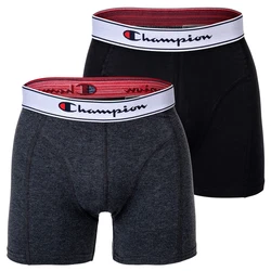 Champion Herren Boxershorts 2er Pack Schwarz/Grau meliert