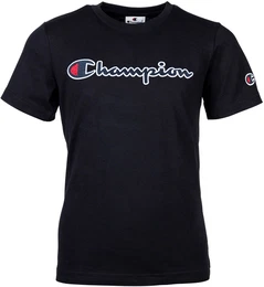 Kinder Unisex T-Shirt - Crewneck, Rundhals, Cotton, groes Logo, einfarbig Schwarz S
